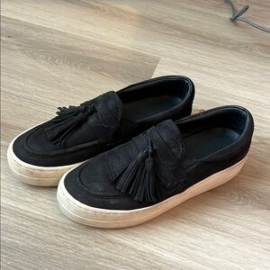 J/Slides Black Tassel Loafers